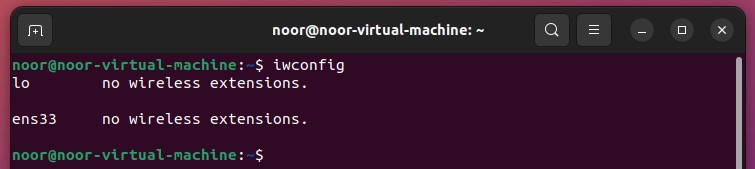 ubuntu iwconfig command