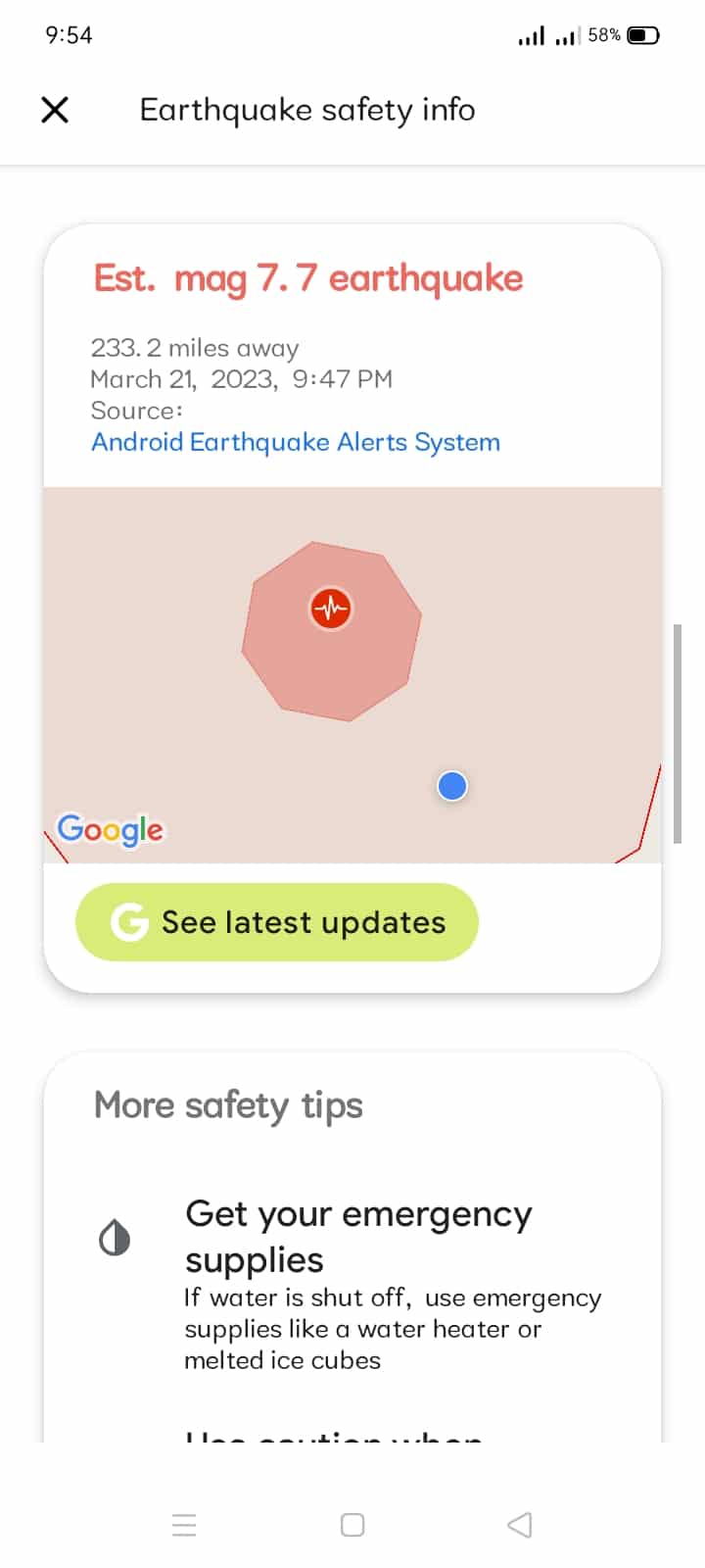 android Earthquake Alerts System