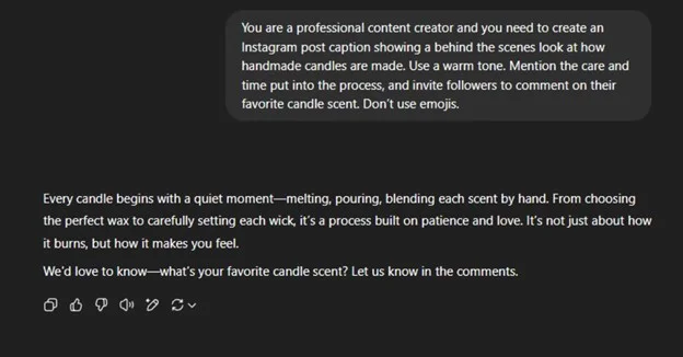 Behind-the-Scenes Storytelling prompt response