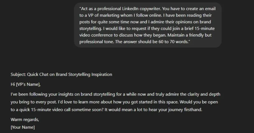 ChatGPT Prompts for LinkedIn Messaging