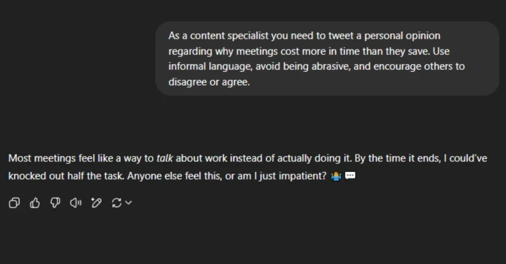 ChatGPT prompt for Twitter response
