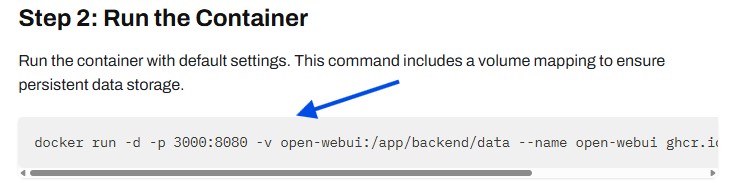 run docker with open webui