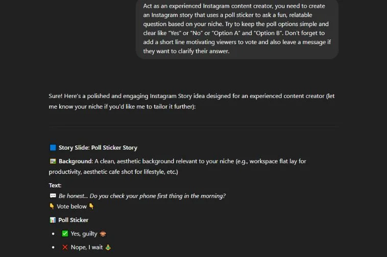 ChatGPT Prompts for Instagram